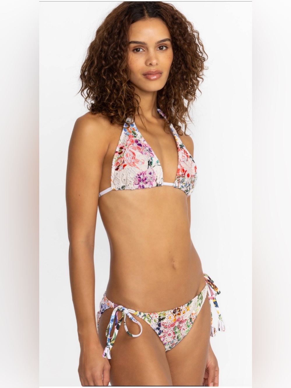 NWT Johnny Was Neon Jungle Eyelet String Bikini Bottom size XL